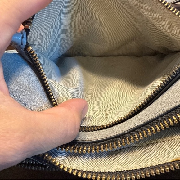 FOSSIL Blue Gray Leather Small Shoulder Crossbody Handbag P - Picture 14 of 14